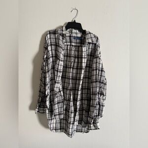 Polo Ralph Lauren Black and White Plaid Tunic Length Shirt